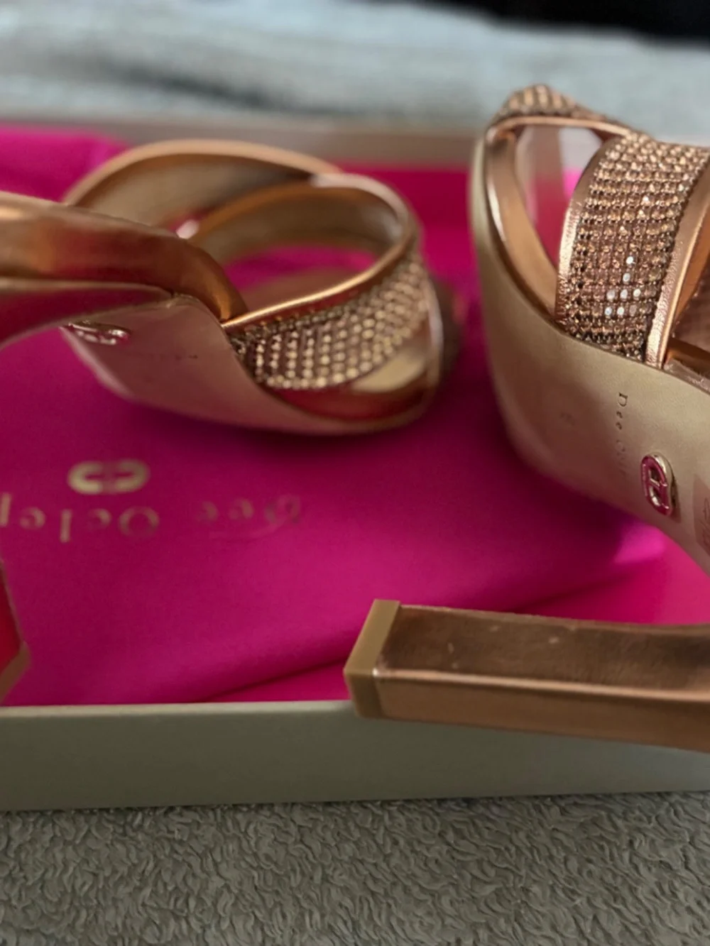 Dee Ocleppo Crystal Embellished Leather Sandals